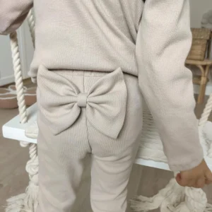 leginsy beżowy prążek