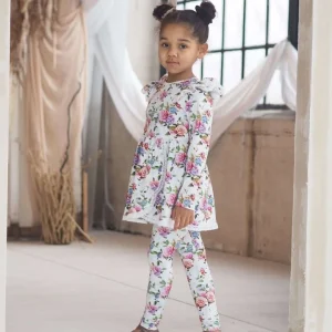 leginsy kolorowa róża