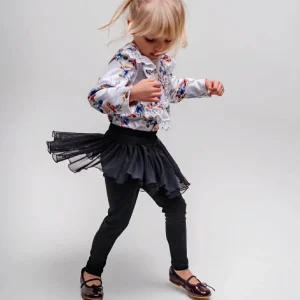 leginsy czarne z tiulową spódniczką