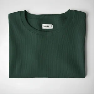 Longsleeve drobny prążek dla chłopca butelkowa zieleń