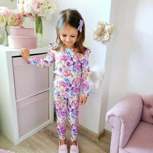 leginsy kolorowe kwiaty