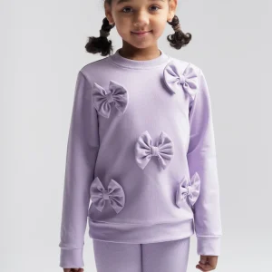 Bluza dresowa kokardki lila