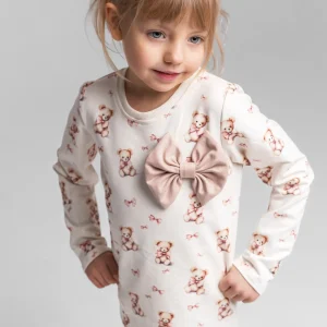 Bluza dresowa w misie z kokardą