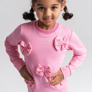 Bluza dresowa kokardki róż