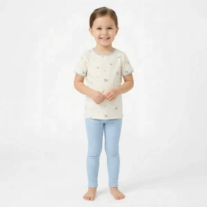 Body Bluzka błękitne kwiatuszki ze ściągaczem