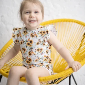 Body Bluzka motylek wzór słoneczniki