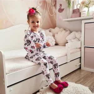 Body Bluzka długi rękaw pieski z koronką