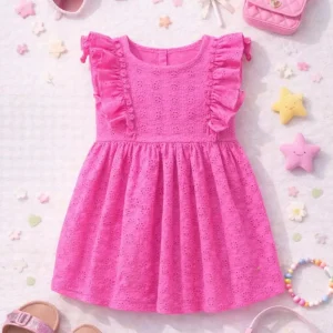 sukienka ażurowa fuksja