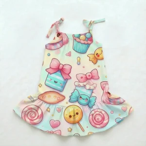 sukienka wiązana letnia słodycze