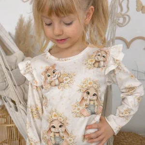 Body Bluzka urocze króliczki długi rękaw