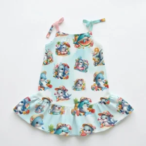 sukienka wiązana letnia delfiniki